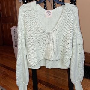 Free People Sweater Light Green